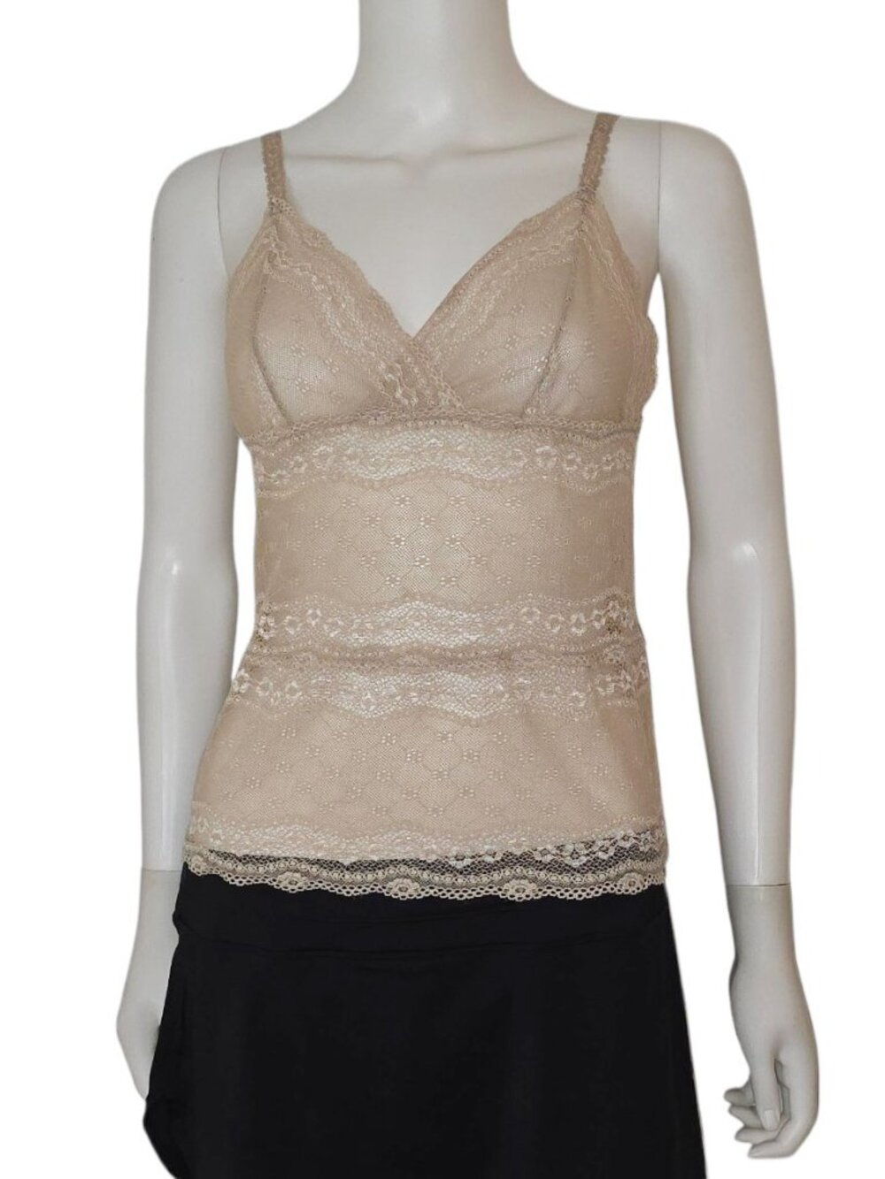 Women Multi Lace Nude Tank Top